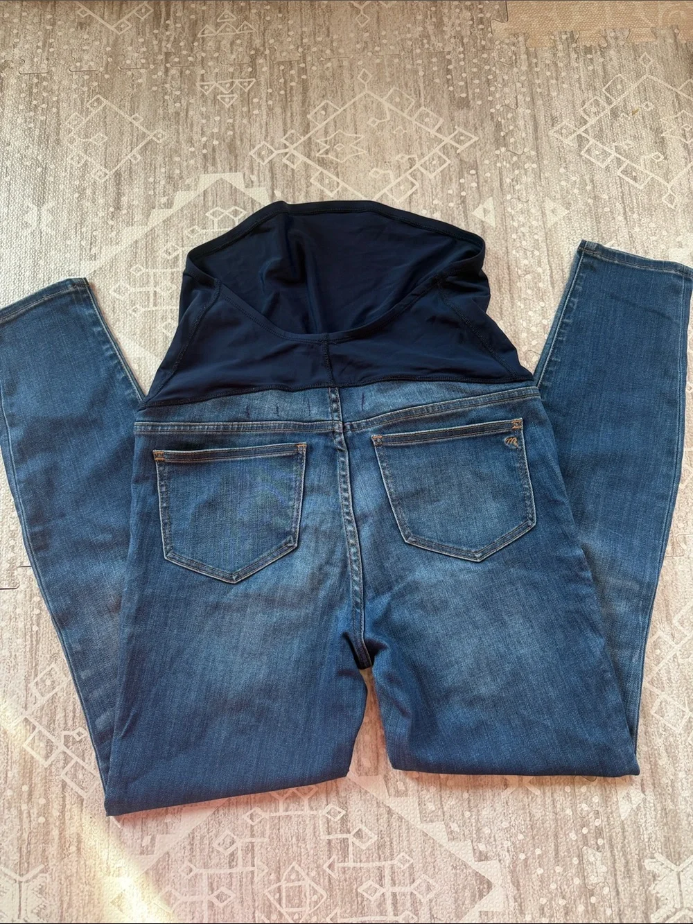 Madewell Dark Blue Maternity Jeans with Navy Panel